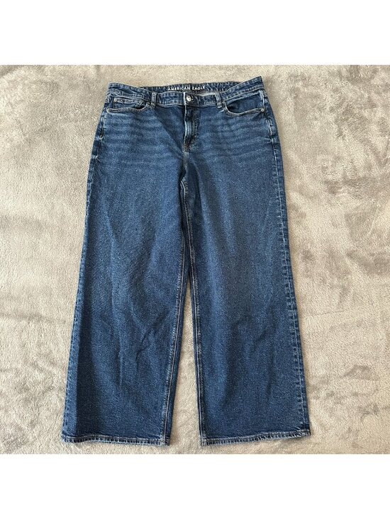 American Eagle Outfitters Denim - American Eagle Stovepipe Wide Leg Dark Wash Jeans Women's size 16 Regular 2025